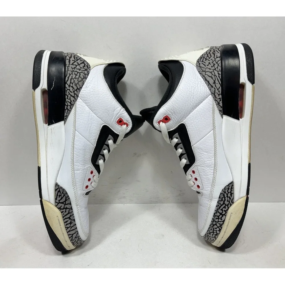 Nike Air Jordan 3 Retro Infrared 136064-123 Size 12 White Black Red Cement Bred‎